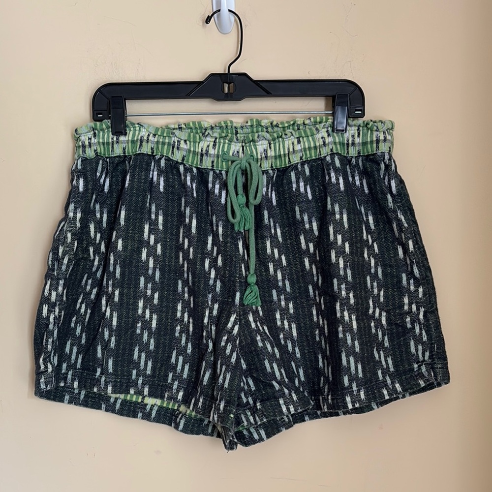Aerie Jacquard High Waisted Short Green and Gray Drawstring Women’s Shorts XL - Picture 5 of 14